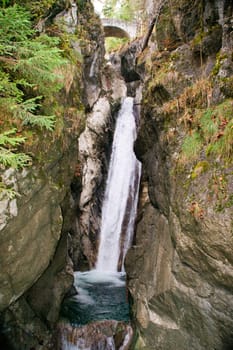 waterfall,catchment basin,Tatzelwurm,Bayrischzell,mountains,rocks,river,spray,autumn