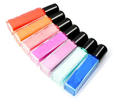 Nail Polish set. Manicure. Colorful Nail Polish Bottles