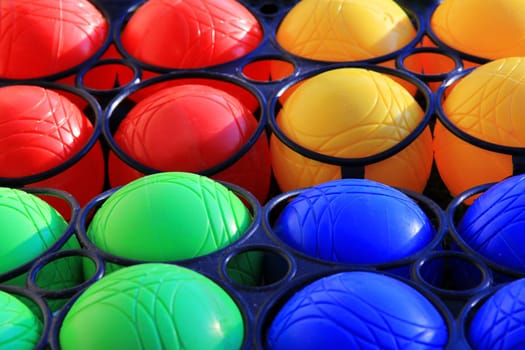 Colourful game of bocce