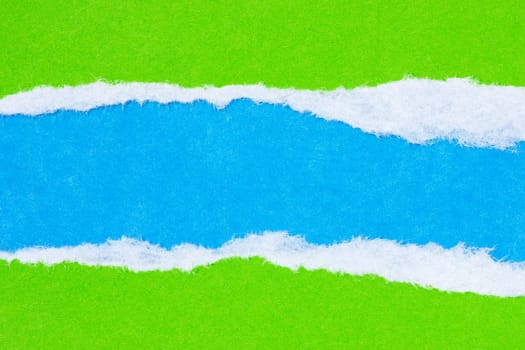 Torn paper green and blue colors for the background
