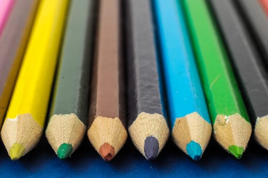 New Pencils Textured Set on a Colored Background