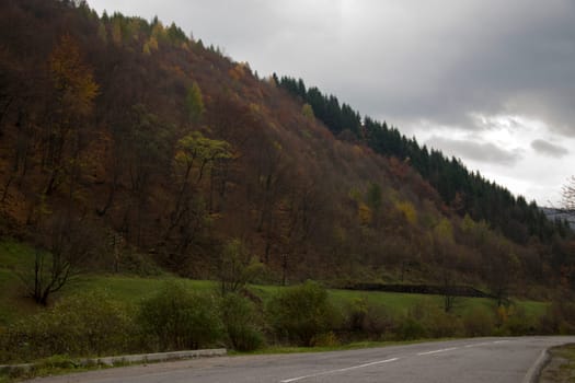 The road to the house in the mountains
