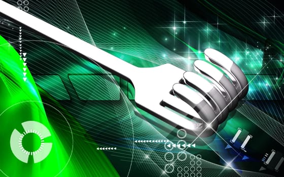 Digital illustration of Surgical tool in colour background