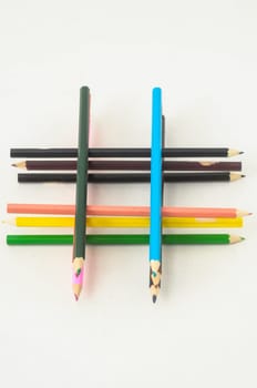 New Pencils Textured Set on a White Background