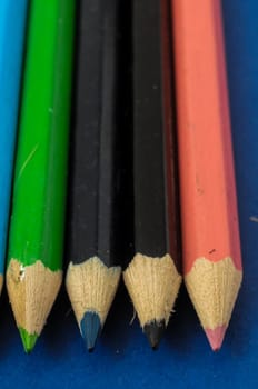 New Pencils Textured Set on a Colored Background
