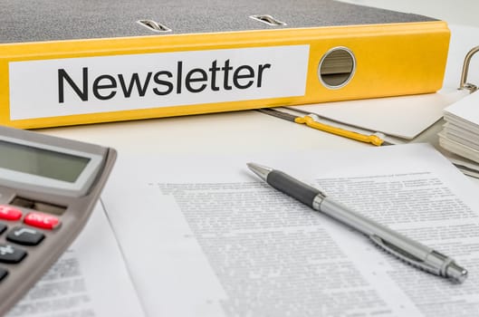 File folder labeled Newsletter