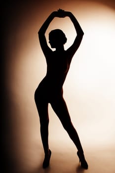 Erotic silhouette of nude and sexy woman