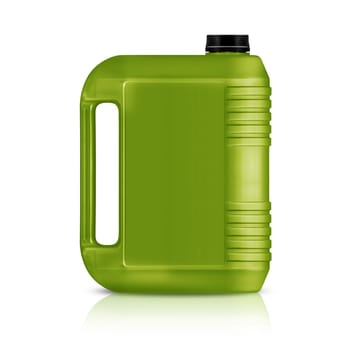 Green plastic gallon, jerry can  isolated on a white background.  (with clipping work path)