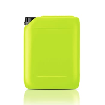 Green plastic gallon, jerry can  isolated on a white background.  (with clipping work path)