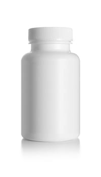 Blank medicine bottle isolated on white background, (clipping work path included).
