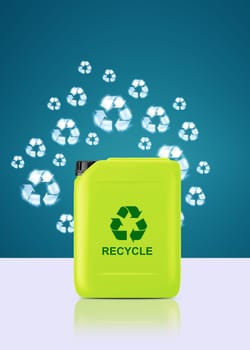 Green Gallon of bio fuel, environment conceptual design.