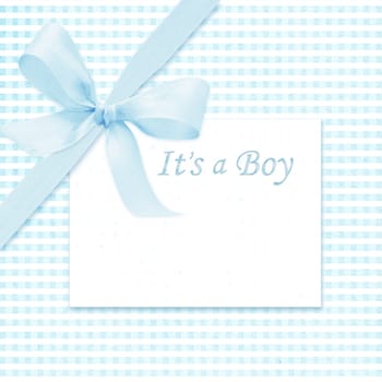 Baby boy arrival card with copy space to add text.