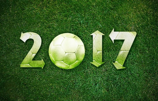 Happy new sport year 2017 with Football.