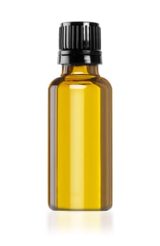 Medicine bottle of brown glass or Plastic isolated on white background, (clipping work path included).
