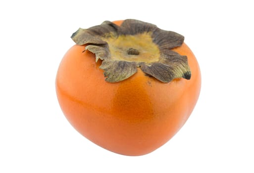 persimmon fruit isolated on white background, (clipping work path included).