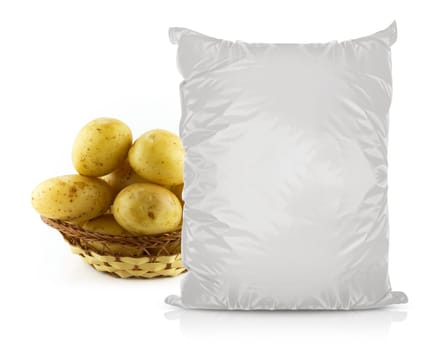 White Blank Foil Food Bag Packaging For Pepper, Spices, Sachet, Chips. Plastic Pack Template Ready For Your Design. (with clipping work path)