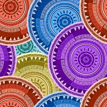 Asian motif seamless circles  kimono pattern