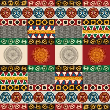 Seamless mayan, aztec pattern in colors