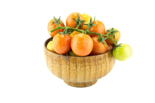 fresh cherry tomatoes with water drops. (clipping work path included)