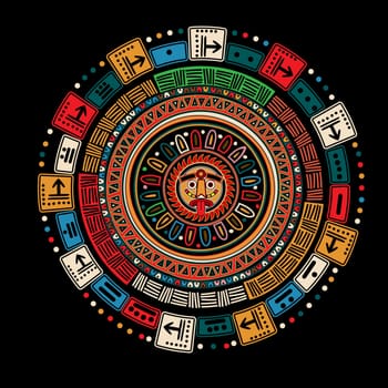 Maya calendar over black background