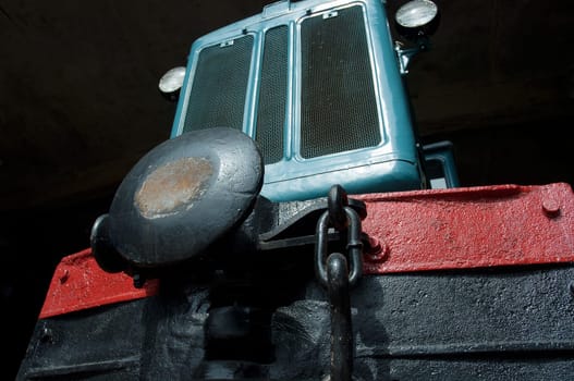 Steam train cabin based on a tractor machineHTZ-30/15. Model of 1930