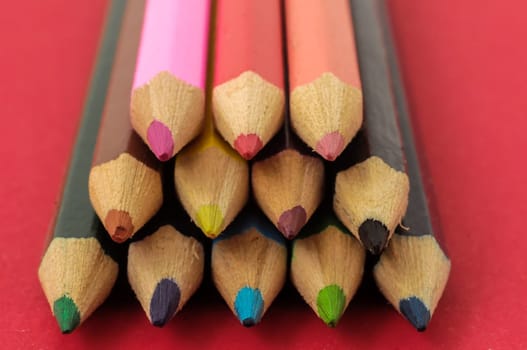 New Pencils Textured Set on a Colored Background