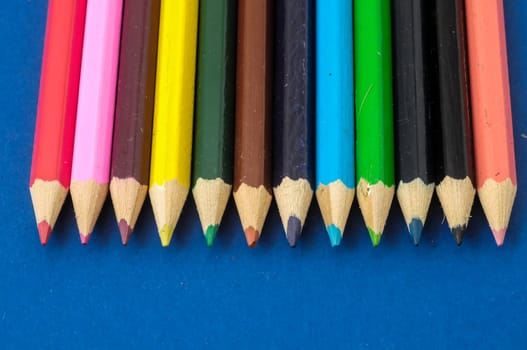New Pencils Textured Set on a Colored Background