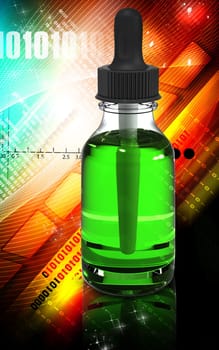 Digital illustration of medicine in colour background