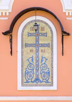 Mosaic on the Temple in Honor of Lord's Transformation. Kaluga region. Russia