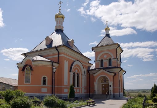 The temple in honor of Lord's Transformation in Optina Hermitage near Kozelsk city. Russia