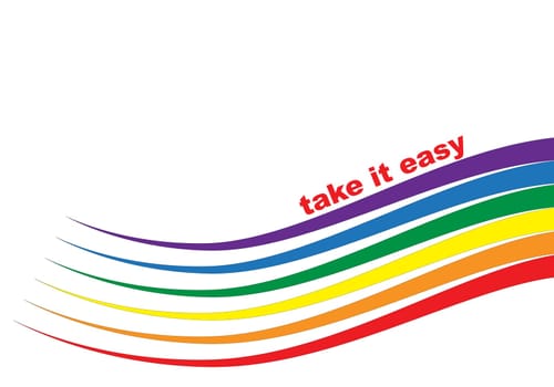Wave generated by a rainbow. The inscription above the wave