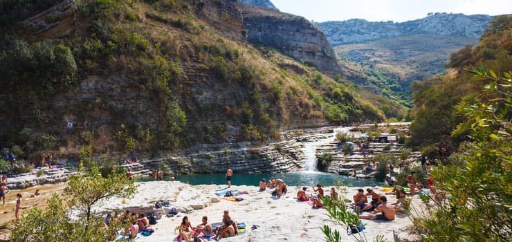 View of Laghetti di Cava Grande in Avola near Siracusa, Sicily