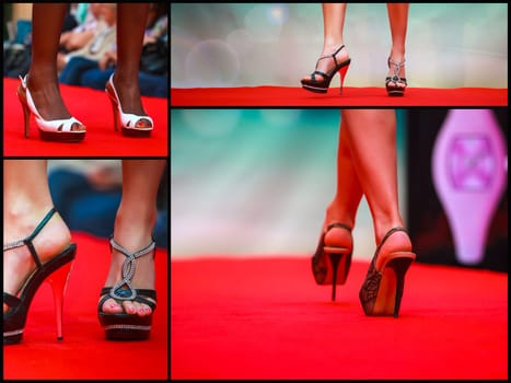 Biutifull girls walking on runway during a Fashion show