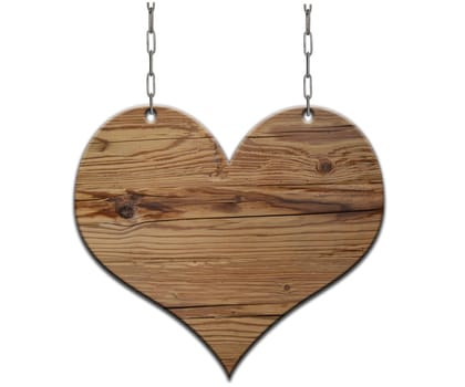 Wooden heart shield