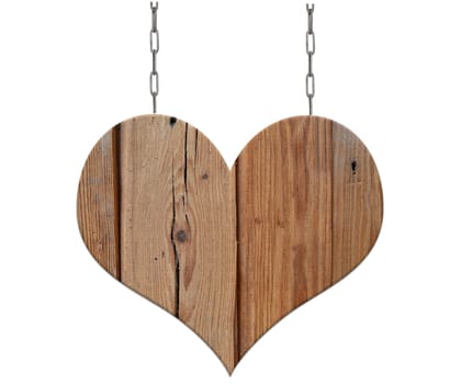 Wooden heart shield