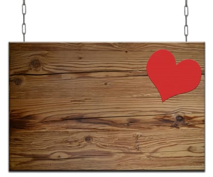 Wooden heart shield