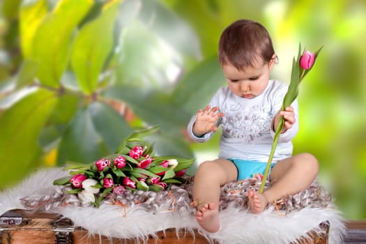 Toddler in spring