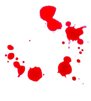 Drops of blood on a white background
