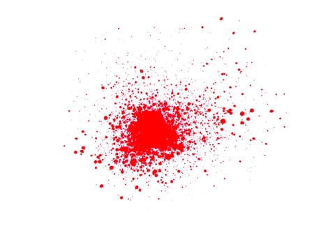 Sprayed red paint spot