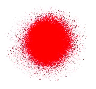 Sprayed red paint spot