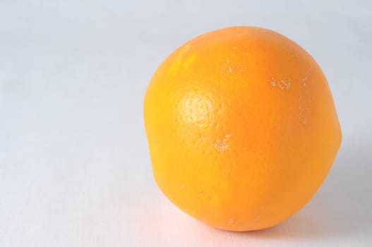 Very Ripe Healthy Orange on a White Background