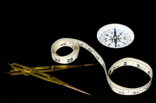 Vintage Orientation Tools on a Black Background