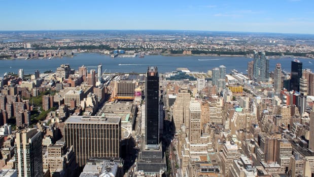 New York City Lower Manhattan Aerial panoramic view, NYC