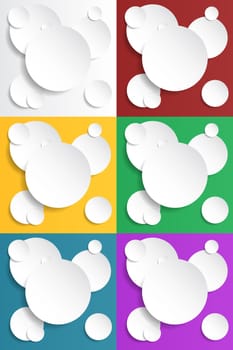 Abstract Paper Circles Background Set