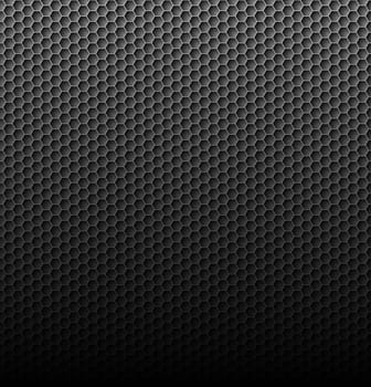 Black carbon background with hexagon mesh and light up