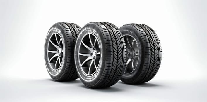 tire automobile vehicle new road tyre auto tread automotive shop wheel speed garage background pattern sport isolated car service rubber object. Generative AI.