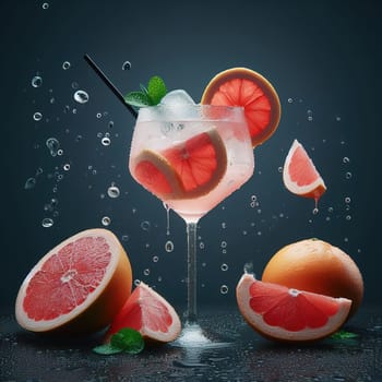 Beautiful picture with water drops, fruits. High quality photo