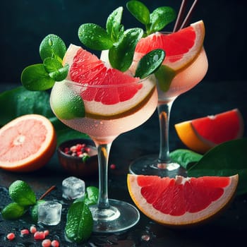 Beautiful picture with water drops, fruits. High quality photo