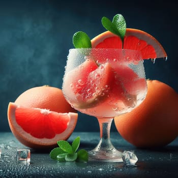 Beautiful picture with water drops, fruits. High quality photo