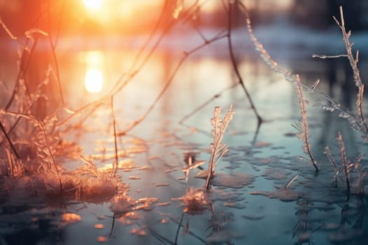 An exquisite visual representation of winter's enchantment, featuring frozen lakes, rivers, and ponds.